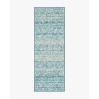 Dara Soft Teal Flatwoven Rug - 75 x 215 cm - Rug + Pad System