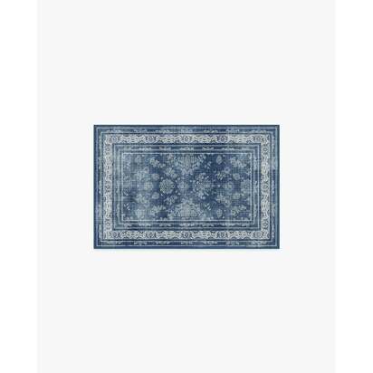 Maelyn Midnight Blue Flatwoven Rug - 60 x 90 cm - Rug + Pad System