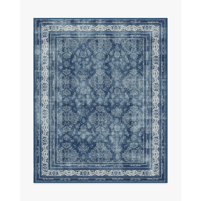 Maelyn Midnight Blue Flatwoven Rug - 245 x 305 cm - Rug + Pad System