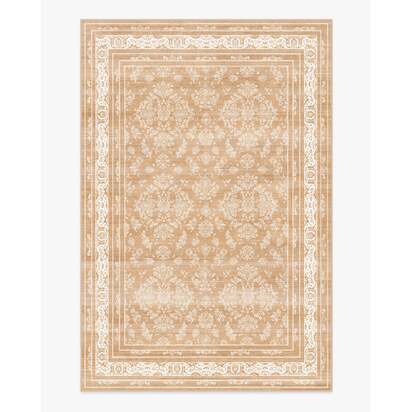 Maelyn Camel & Ivory Flatwoven Rug - 185 x 275 cm - Rug + Cushioned Pad System