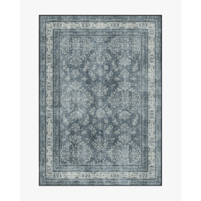 Maelyn Charcoal & Neutral Flatwoven Rug - 150 x 215 cm - Rug + Cushioned Pad System