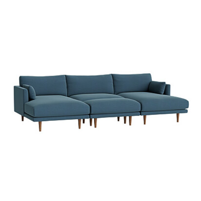 Loaf | Jeffers | Cinema Chaise Movie Sofa | Blue Twill | Shipping Forecast