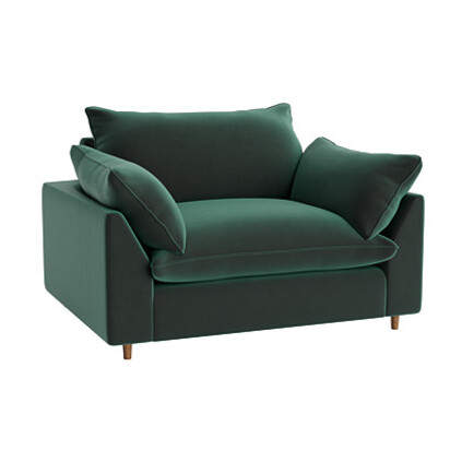 Loaf | Slow Riser | Loveseat Sofa Bed | Green Velvet | Secret Garden