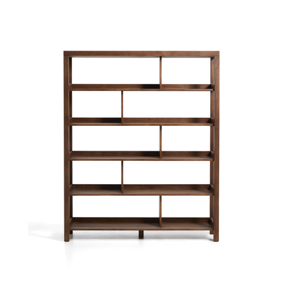 Norani shelving unit in solid acacia wood and acacia veneer 150 x 185 cm