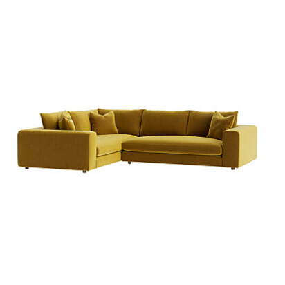 Loaf | Big Easy | Large Left Hand Corner Sofa | Yellow Velvet | Honey Pot