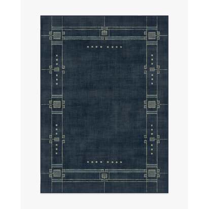 Avery Midnight Blue Flatwoven Rug by Architectural Digest - 200 x 290 cm - Rug + Cushioned Pad System