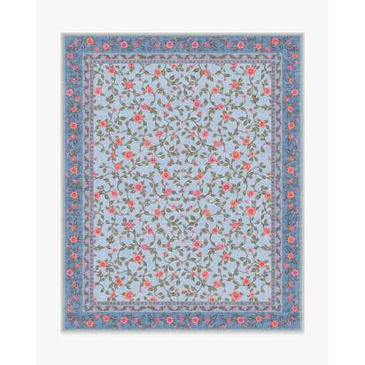 Della Soft Blue & Coral Outdoor Rug - 245 x 305 cm - Rug + Pad System