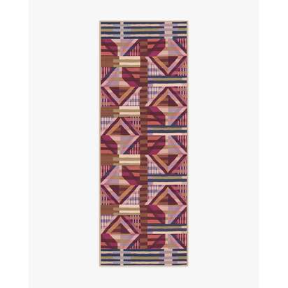 Paloma Berry Multicolour Outdoor Rug - 75 x 215 cm - Rug + Pad System