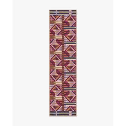 Paloma Berry Multicolour Outdoor Rug - 75 x 305 cm - Rug + Pad System