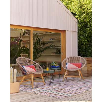 Riviera Multicolour Outdoor Rug - 90 x 150 cm - Rug + Pad System