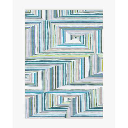 Riviera Teal Outdoor Rug - 150 x 215 cm - Rug + Pad System