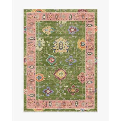 Mehr Green & Soft Pink Outdoor Rug - 150 x 215 cm - Rug + Pad System