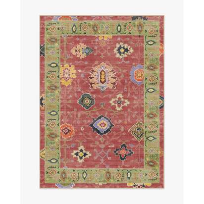 Mehr Rose & Soft Green Outdoor Rug - 150 x 215 cm - Rug + Pad System