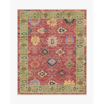Mehr Rose & Soft Green Outdoor Rug - 245 x 305 cm - Rug + Pad System