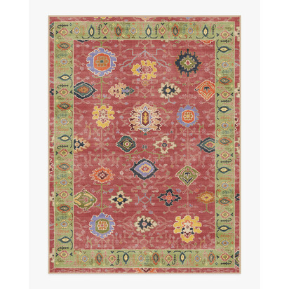Mehr Rose & Soft Green Outdoor Rug - 275 x 365 cm - Rug + Pad System