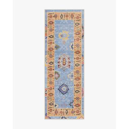 Mehr Soft Blue & Yellow Outdoor Rug - 75 x 215 cm - Rug + Pad System