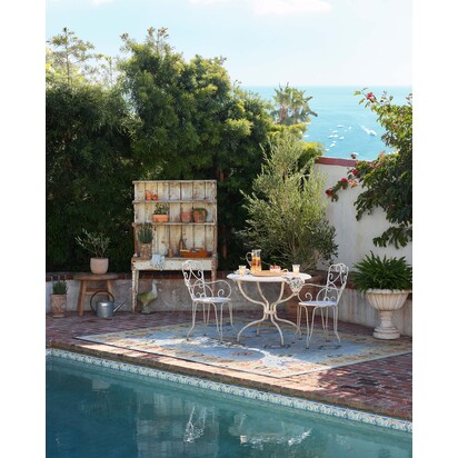 Mehr Soft Blue & Yellow Outdoor Rug - 75 x 305 cm - Rug + Pad System