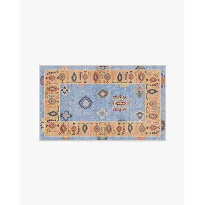 Mehr Soft Blue & Yellow Outdoor Rug - 90 x 150 cm - Rug + Pad System