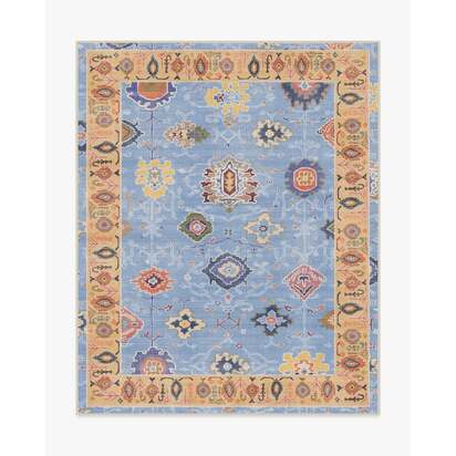 Mehr Soft Blue & Yellow Outdoor Rug - 245 x 305 cm - Rug + Pad System