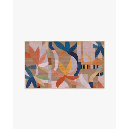 Laguna Natural Multicolour Outdoor Rug - 90 x 150 cm - Rug + Pad System