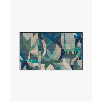 Laguna Blue Outdoor Rug - 90 x 150 cm - Rug + Pad System