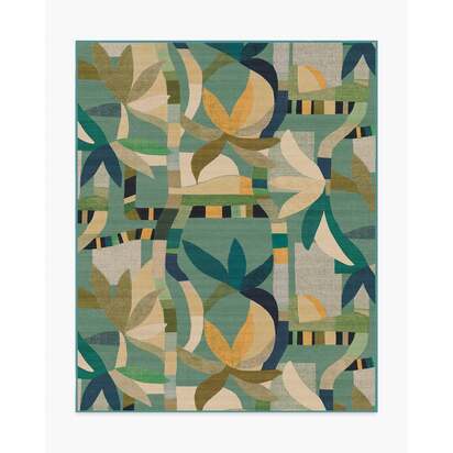 Laguna Teal Multicolour Outdoor Rug - 245 x 305 cm - Rug + Pad System