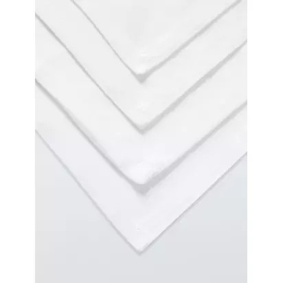 John Lewis Cotton Napkins, Set of 4, White White | H0.50 x W45 x D45cm