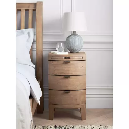 John Lewis Reclaimed Timber 3 Drawer Bedside Table, Natural Wood Natural Wood | H71 x W40 x D40cm