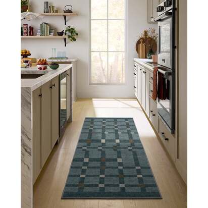 Nano Charcoal Flatwoven Rug - 75 x 365 cm - Rug + Pad System