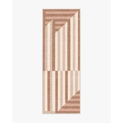 Venn Soft Brown Flatwoven Rug - 75 x 215 cm - Rug + Pad System