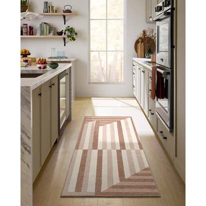Venn Soft Brown Flatwoven Rug - 75 x 215 cm - Rug + Pad System