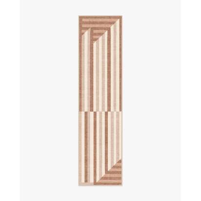 Venn Soft Brown Flatwoven Rug - 75 x 305 cm - Rug + Pad System