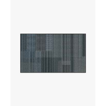 Eira Charcoal Flatwoven Rug - 90 x 150 cm - Rug + Cushioned Pad System