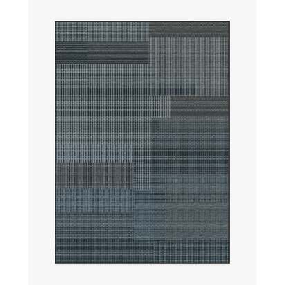 Eira Charcoal Flatwoven Rug - 150 x 215 cm - Rug + Cushioned Pad System