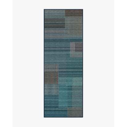 Eira Blue Flatwoven Rug - 75 x 215 cm - Rug + Cushioned Pad System