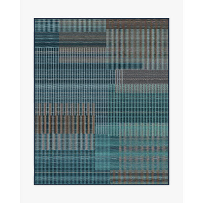 Eira Blue Flatwoven Rug - 245 x 305 cm - Rug + Cushioned Pad System