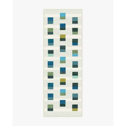 Pezzo Teal Flatwoven Rug - 75 x 215 cm - Rug + Pad System