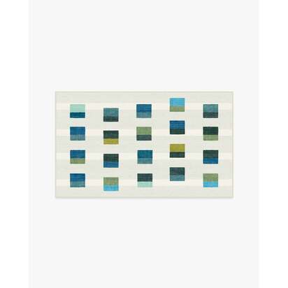 Pezzo Teal Flatwoven Rug - 90 x 150 cm - Rug + Pad System
