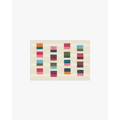 Pezzo Multicolour Flatwoven Rug - 60 x 90 cm - Rug + Cushioned Pad System