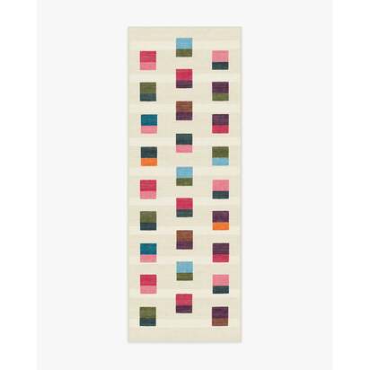 Pezzo Multicolour Flatwoven Rug - 75 x 215 cm - Rug + Cushioned Pad System
