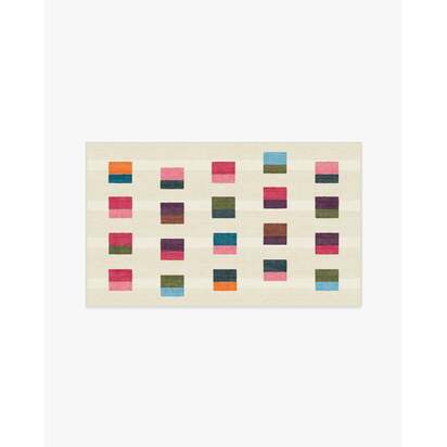 Pezzo Multicolour Flatwoven Rug - 90 x 150 cm - Rug + Cushioned Pad System