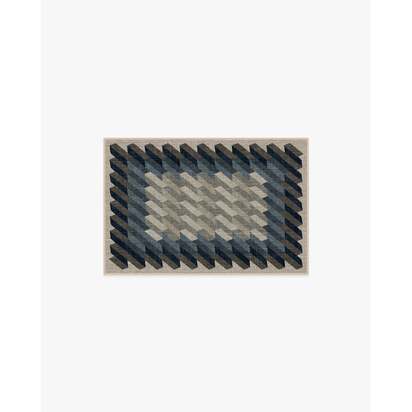 Echo Charcoal Flatwoven Rug - 60 x 90 cm - Rug + Pad System