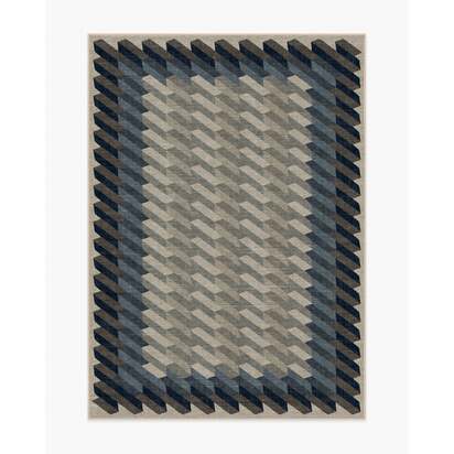 Echo Charcoal Flatwoven Rug - 150 x 215 cm - Rug + Cushioned Pad System