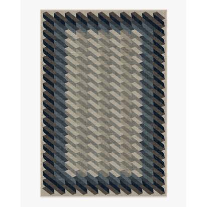 Echo Charcoal Flatwoven Rug - 185 x 275 cm - Rug + Cushioned Pad System