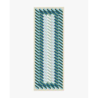 Echo Soft Teal Flatwoven Rug - 75 x 215 cm - Rug + Pad System