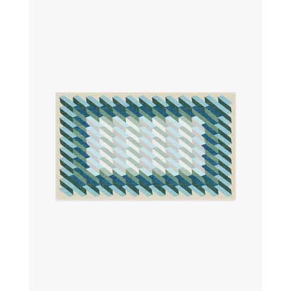 Echo Soft Teal Flatwoven Rug - 90 x 150 cm - Rug + Pad System