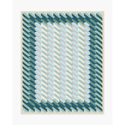 Echo Soft Teal Flatwoven Rug - 245 x 305 cm - Rug + Pad System