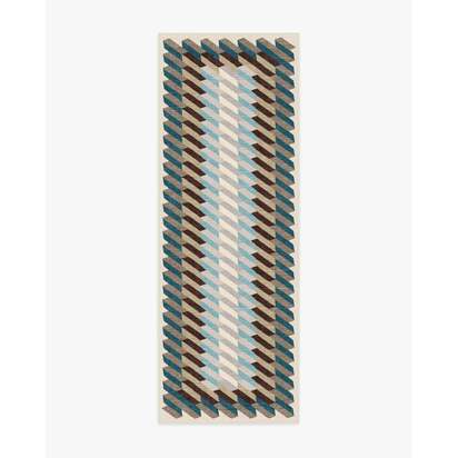 Echo Slate Blue Flatwoven Rug - 75 x 215 cm - Rug + Pad System