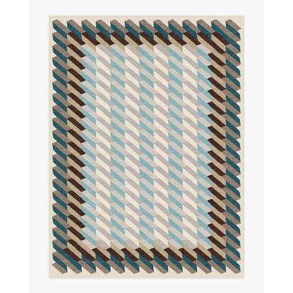 Echo Slate Blue Flatwoven Rug - 275 x 365 cm - Rug + Pad System