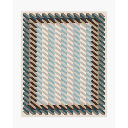 Echo Slate Blue Flatwoven Rug - 245 x 305 cm - Rug + Cushioned Pad System